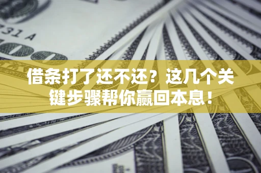 济南借条打了还不还？这几个关键步骤帮你赢回本息！