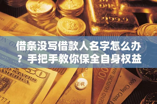 济南借条没写借款人名字怎么办？手把手教你保全自身权益