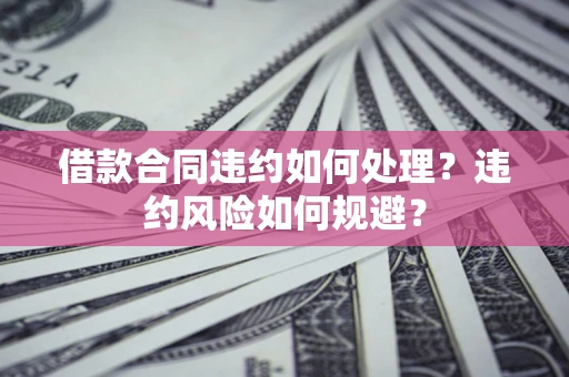 济南借款合同违约如何处理？违约风险如何规避？