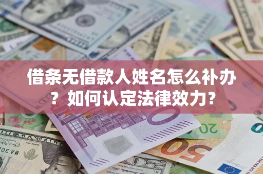 济南借条无借款人姓名怎么补办？如何认定法律效力？