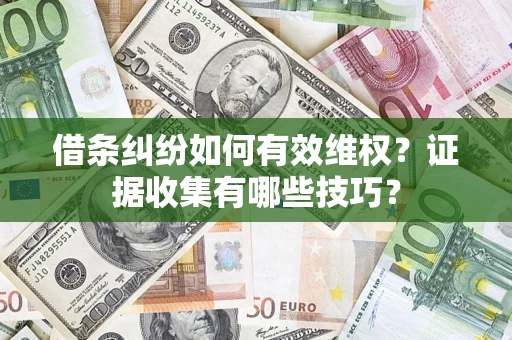 济南借条纠纷如何有效维权？证据收集有哪些技巧？
